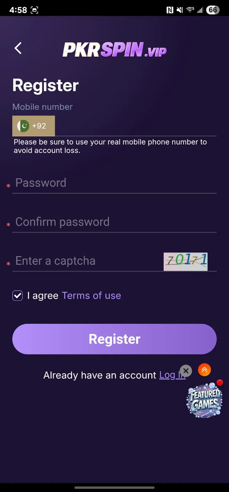 Pkr Spin login